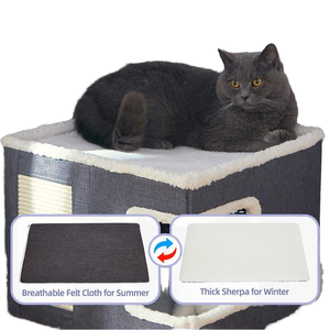 इनडोर बिल्लियों के लिए गर्म क्यूब प्यारा घर बिल्ली बिस्तर खरोंच पैड के साथ खरोंच पैड यांत्रिक रूप से धोने योग्य - Product Image 5