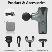 Beoka Meilleure vente Pistolet de massage portable sans fil de haute qualité pour la gymnastique électrique Mini 4 têtes Smart Fascia pour l'application de la tête