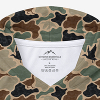 Vêtements de pêche vintage camouflage de performance supérieure avec logo personnalisé, vêtements de chasse anti-UV pour hommes, manches longues avec capuche