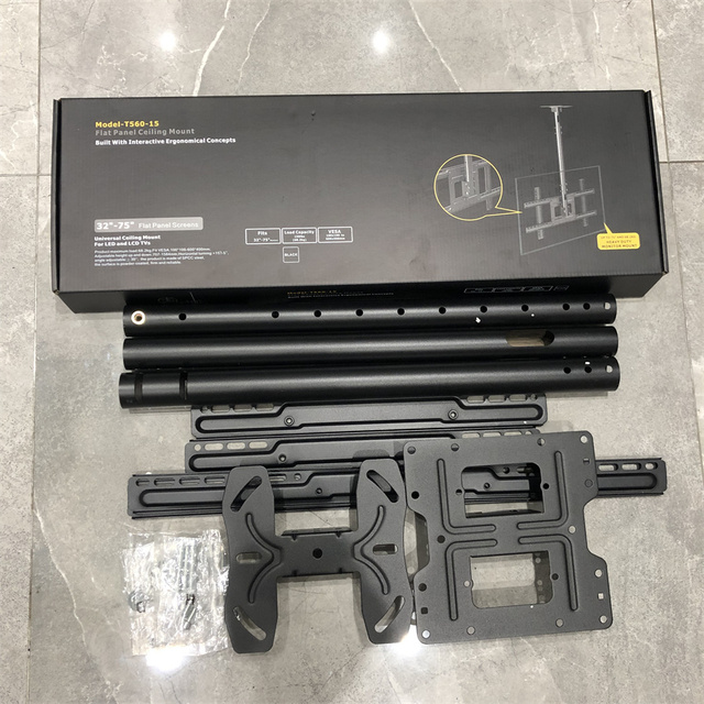 360 Degrees Ceiling TV Bracket Mount 14-42 26-60 32-72 T560-15 T590-15 Rotatable Pull Down Ceiling TV Mount