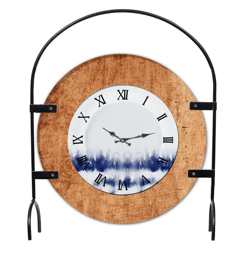 Reloj de mesa creativo circular con números arábigos de 15cm para el hogar, decoración de escritorio para habitación, manualidades, reloj de mesa