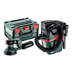 Juego de lijadoras Metabo de 18V con batería y aspiradora para lijado de madera y metal - Product Image 1