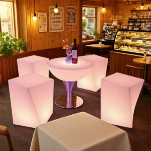 Silla de <span class=keywords><strong>Bar</strong></span> LED de Diseño Redondo Moderno, Barras de Plástico, Iluminación Interior/Exterior, Muebles de <span class=keywords><strong>Bar</strong></span> para el Hogar, Barras LED Únicas - Product Image 3