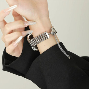 Cinturino in acciaio inossidabile per <span class=keywords><strong>Apple</strong></span> <span class=keywords><strong>Ultra</strong></span> 49mm cinturino per orologio intelligente e accessori per bracciale in metallo da donna di lusso - Product Image 5