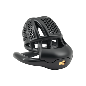 Jaula de Castidad de Plástico con Malla Hueca, Impresa en <span class=keywords><strong>3D</strong></span>, Ultraligera, Invisible, con Anillo de Arco para Restricción del Pene, Tallas S/M/L, Color Blanco y Naranja, con Llave - Product Image 1
