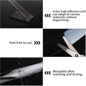 Ruban adhésif multifonction Double face, en Gel Transparent lavable, sans traces, réutilisable, nano mm - Product Image 3