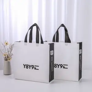 China Manufacturer Heavy Duty Fabric Reusable Laminating Tote Carry Non Woven Shopping Bags With Custom Logos Printed