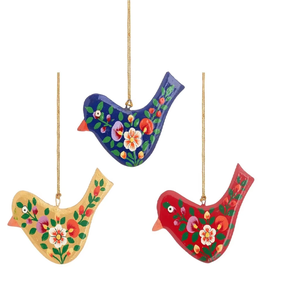 Hecho a mano respetuoso con el medio ambiente papel Mache pájaros festivo árbol de Navidad adornos colgantes al por mayor decoraciones navideñas - Product Image 1