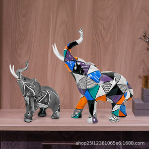 Sculpture d'éléphant transfrontalière en résine époxy, ornement artistique sculpté, artisanat créatif pour la maison, le salon, le porche et le meuble TV - Product Image 4