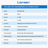 Fuente de Alimentación Programable Ajustable de Laboratorio, 0-80V 100A 3kw, con Eficiencia del 93%, Montaje en Rack 1U