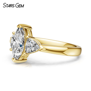 Starsgem Custom Jewelry 18k Solid Gold 1.0ct Marquise Cut <b>Lab</b> Diamond Engagement Ringd - Product Image 3
