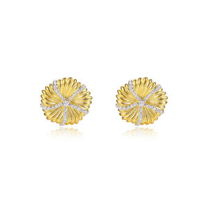 हैनन 925 स्टर्लिंग चांदी फैशन रेट्रो सूरजमुखी जिरकॉन बालियां महिलाओं के लिए क्लासिक स्टड बालियां - Product Image 1