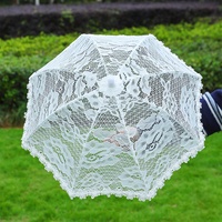 Parapluie en dentelle blanche pour enfants, filles, mariage, danse, accessoires de photographie, design pastoral, parapluie métallique populaire pour mariage