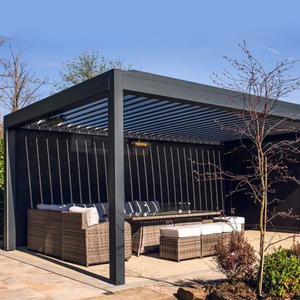 Pergola électrique en aluminium à toit persienne réglable au design moderne avec bande lumineuse pour <span class=keywords><strong>piscine</strong></span> - Product Image 4