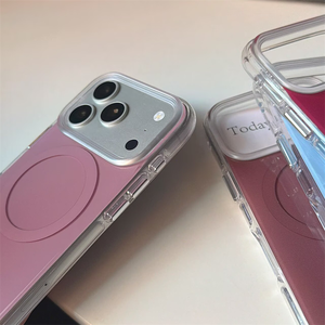 เคสโทรศัพท์แม่เหล็กสองชั้นแบบใสขอบด้านสีพื้นสำหรับ iPhone 18 17 16 15 Pro Max ป้องกันการกระแทก - Product Image 5