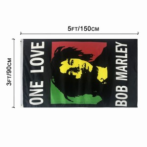 Bandera de marley <span class=keywords><strong>rasta</strong></span> para fans, banderín personalizado de poliéster, 3x5 - Product Image 2