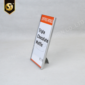 Desk Top Sign Double Side Sign Holder <strong>Frame</strong> Aluminium <strong>Table</strong> Top Name Plate Interchangeable Reception Name <strong>Counter</strong> Desk Signs - Product Image 6