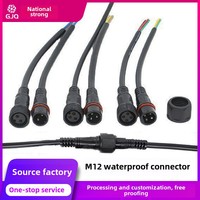 Connecteur étanche M12 2-8 broches pour éclairage LED extérieur, prise mâle-femelle, courant nominal 5A, câble de connexion en cuivre pour éclairage solaire de rue