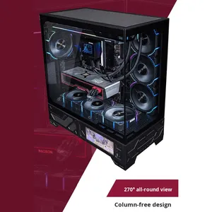 Case per Computer VK <span class=keywords><strong>Valkyrie</strong></span> VK03LITE Mid Tower in Metallo con Vista Panoramica Senza Pilastri Display ATX Raffreddamento a Liquido 360° - Product Image 4
