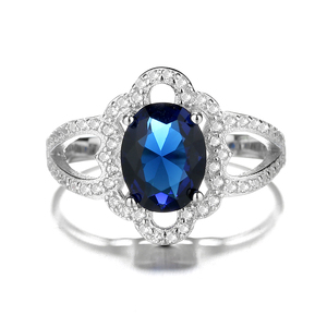 Engagement Cubic Zirconia Ring Sapphire Ring 925 Silver Ring Jewelry <strong>Fashion</strong> <strong>Jewellery</strong> Wholesale - Product Image 3