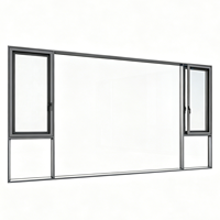 Fenêtres à battants en aluminium à rupture de pont thermique, double vitrage, ouverture vers l'extérieur, fabriquées sur mesure par une usine professionnelle, pour tous les bâtiments