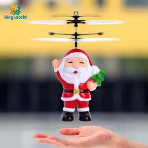Hete Verkoop Santa Claus Vliegtuigen Inductieve Rc Helikopter Vrolijk Kerstcadeau Vliegend Speelgoed Voor Kinderen