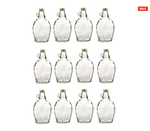 Bottiglie di sciroppo di vetro vuote da 12 once per l'inscatolamento con coperchi metallici bottiglie di sciroppo di acero di vetro - Product Image 3