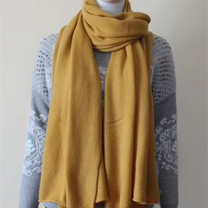 ผ้าพันคอขนสัตว์แคชเมียร์ถักแบบเรียบสำหรับสตรีหรูหราผ้านุ่มพันสำหรับการเดินทาง - Product Image 1