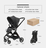 2025 Vente chaude 3-en-1 Poussette bébé 2025 Buggy bébé avec nacelle et siège de voiture Conception de roue arrière pliée
