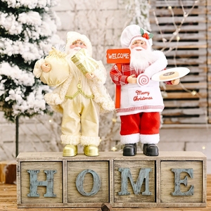6Styles Disponibles Ornements De Père Noël Debout Transportant Des Cadeaux <span class=keywords><strong>Biscuits</strong></span> Et Des Plaques De Bienvenue Pour La Maison Étagère Décor De Noël - Product Image 3