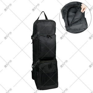 Bolsa de yoga de gran capacidad, mochila portátil de nailon para almacenamiento de colchoneta de yoga, para acampar al aire libre, plegable, con cierre de cremallera, color negro - Product Image 4