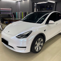 Vinilo para autos con efecto de cambio de color de blanco a azul, brillante, sin burbujas, tipo diamante.