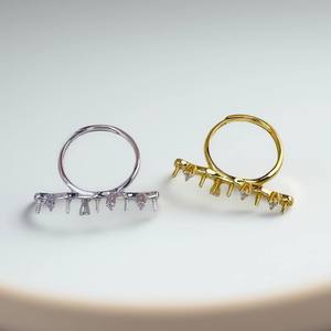 10668DIY Accesorios de Perlas, Anillo de Plata S925, Base Vacía para Anillo, Moderno, Chapado en Oro de 18K, Tipo de Engaste para Mujer, para Perlas de 10-12 mm - Product Image 4