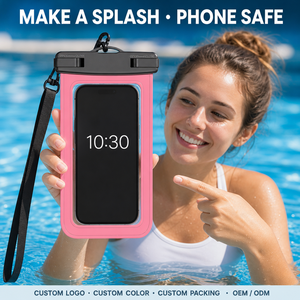 Pochette étanche pour téléphone tactile en PVC avec logo personnalisé, cordon réglable, sac étanche pour la natation, la plage, la randonnée - Product Image 3