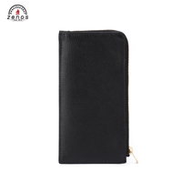 Zenos dompet panjang kulit domba asli kustom Fashion mewah penutup paspor tempat kartu kredit untuk Wanita Pria ritsleting Alligator