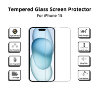 Protecteur de téléphone portable en verre trempé pour iPhone 14 15 Protecteur d'écran en verre pour téléphone 11 12 13 14 15 Pro Max