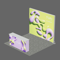 Stand d'exposition modulaire TianLang 3x3m avec mur de fond et comptoir de réception, idéal pour les salons professionnels et conçu pour les marques de beauté
