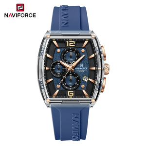NAVIFORCE 6101 <span class=keywords><strong>Montre</strong></span> pour homme résistante à l'eau <span class=keywords><strong>5</strong></span> bars, verre transparent, bracelet en silicone, <span class=keywords><strong>montre</strong></span> à quartz, fabrication propre en Chine - Product Image 1