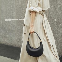 Sac Croissant Moyen de Luxe Haut d'Automne en Cuir de Vachette Épaule Sous les Bras Épaule Style Designer Bandoulière Sac à Main et Sac à Main pour Dames