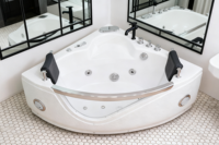 Baignoire de massage portable rectangulaire à double coussin pour surf et hydromassage COMO E-37, garantie 5 ans, autoportante, commande électronique