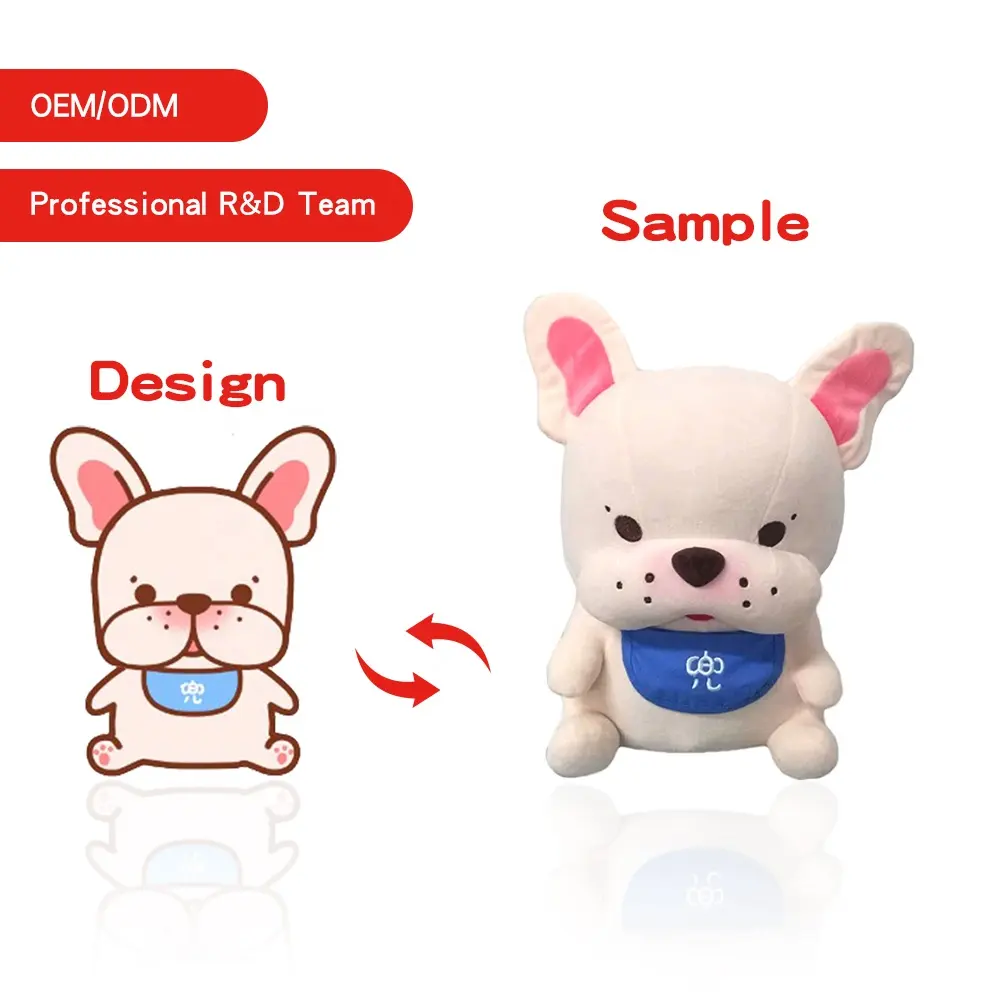 Service OEM ODM Chien en peluche mignon personnalisé Jouet en peluche personnalisé Jouet animal en peluche et en peluche