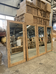 Bán Buôn Vintage Tái Chế Đau Khổ Bằng Gỗ Antique Trang Trí Công Nghiệp Retro Hình Chữ Nhật Tường Gương - Product Image 5