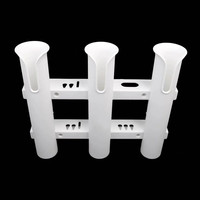 Supports muraux pour cannes à pêche, tubes de rangement, supports de cannes à pêche (3 pôles - noir)