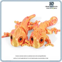 Figurine créative en verre imprimée en 3D, bébé caméléon à articulations mobiles, animal réaliste, best-seller transfrontalier, pour la maternité et le bureau