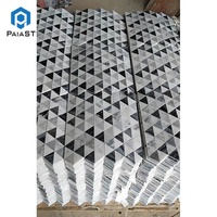 Exquis gris blanc 3d marbre pierre Triangle mosaïque salle de bain carreaux idées salle de douche fond mur mosaïque