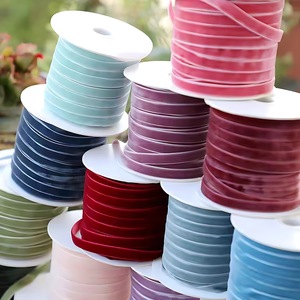 Nastro in Velluto Monofacciale da 1 cm - Bobina di Nastro in Velluto di Lusso per Accessori Fiocchi e Decorazioni Matrimoniali - Product Image 2