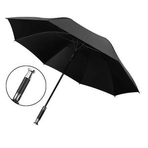 Parapluie de golf publicitaire personnalisé TX502 avec logo, long, droit, revêtement noir, poignée en plastique, tissu pongé, semi-automatique, anti-UV, Europe - Product Image 1