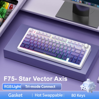 Clavier mécanique AULA F75 75% RGB / Sans fil 2.4G / Filaire, personnalisation à trois modes