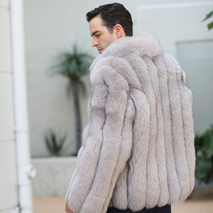 Manteau de fourrure de renard véritable style classique de base pour hommes manteau de fourrure de renard véritable chaud pour l'hiver personnalisé manteau pour hommes - Product Image 4