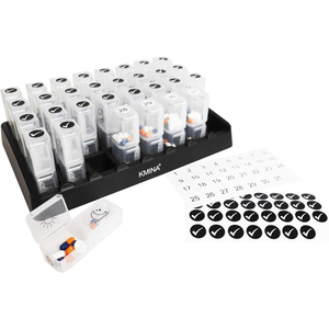 Organisateur de pilules mensuel, 2 doses, distributeur de pilules mensuel, distributeur de médicaments KMINA K40048 - Product Image 1